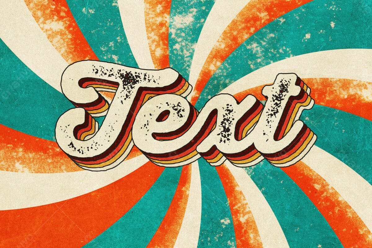 Modelo de Texto Retro Vintage PSD Editável