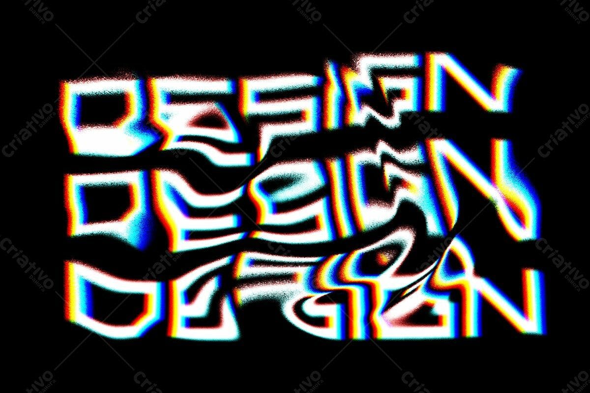 Arte Abstrata Glitch PSD Editável