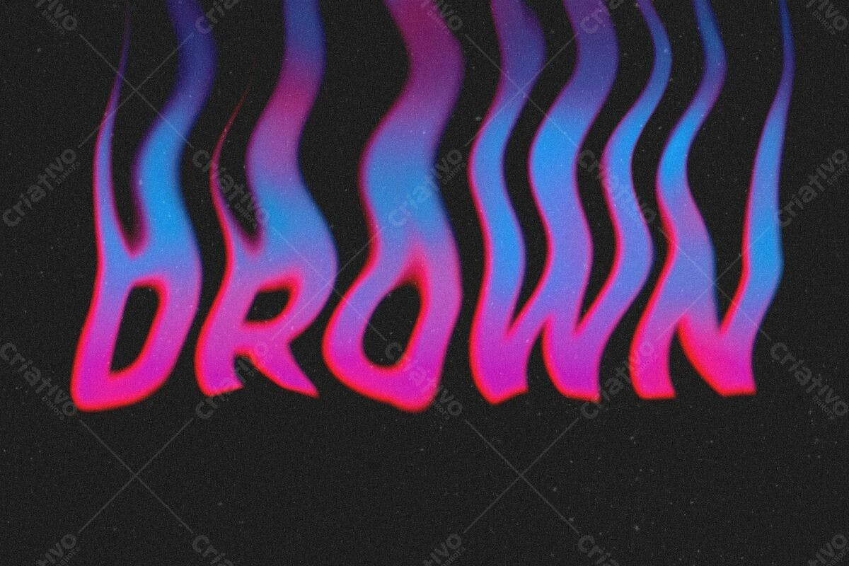 Arte Abstrata com Degradê Rosa e Azul PSD Editável