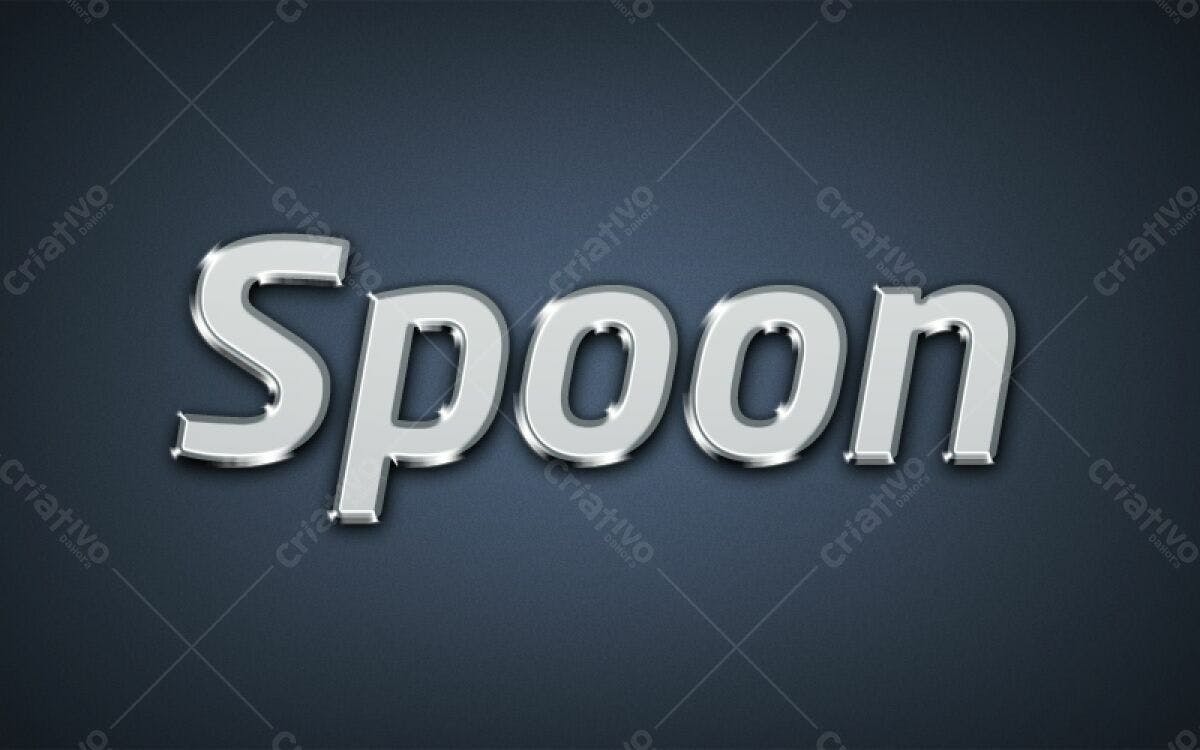 Modelo de Texto 3D Cromado PSD Editável