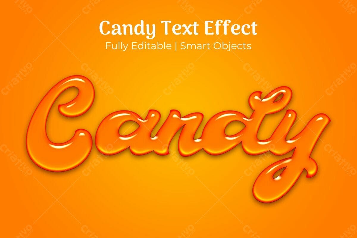 Efeito de Texto Candy PSD Editável