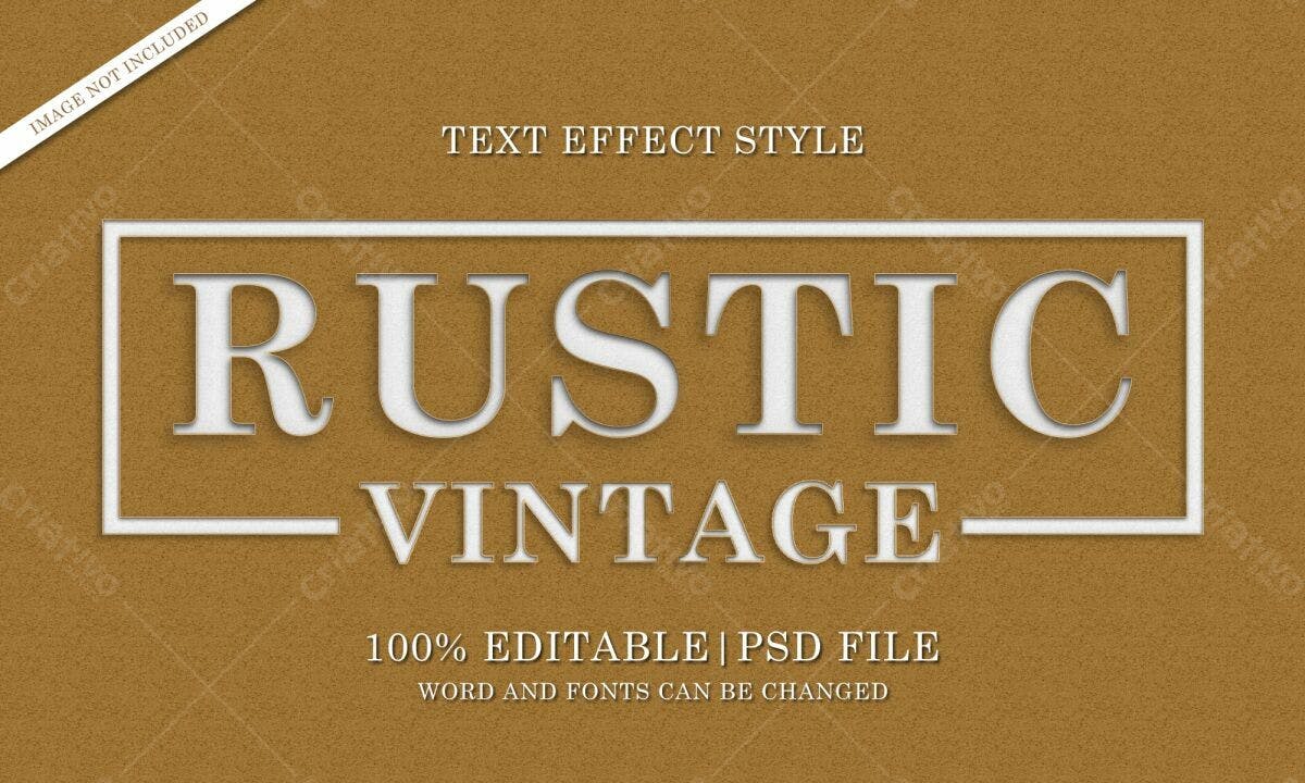 Estilo de Texto Rústico Vintage PSD Editável