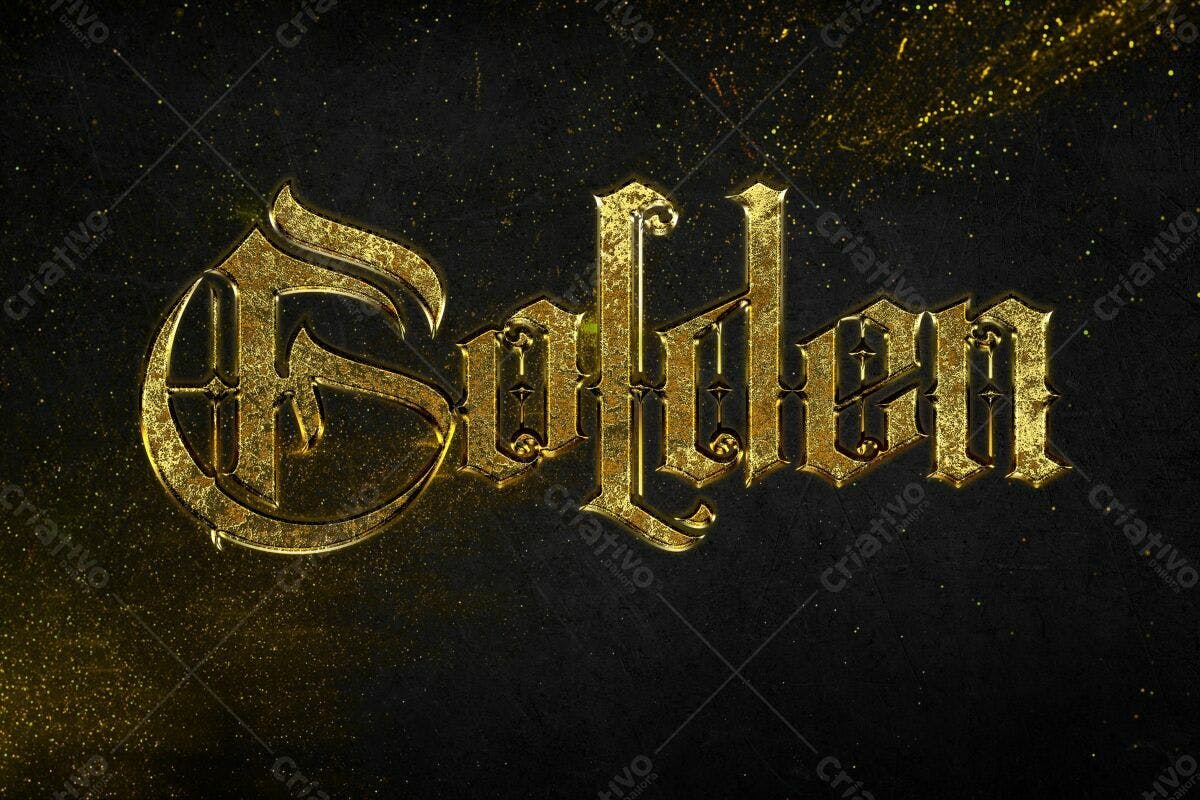Texto Golden em PSD Editável