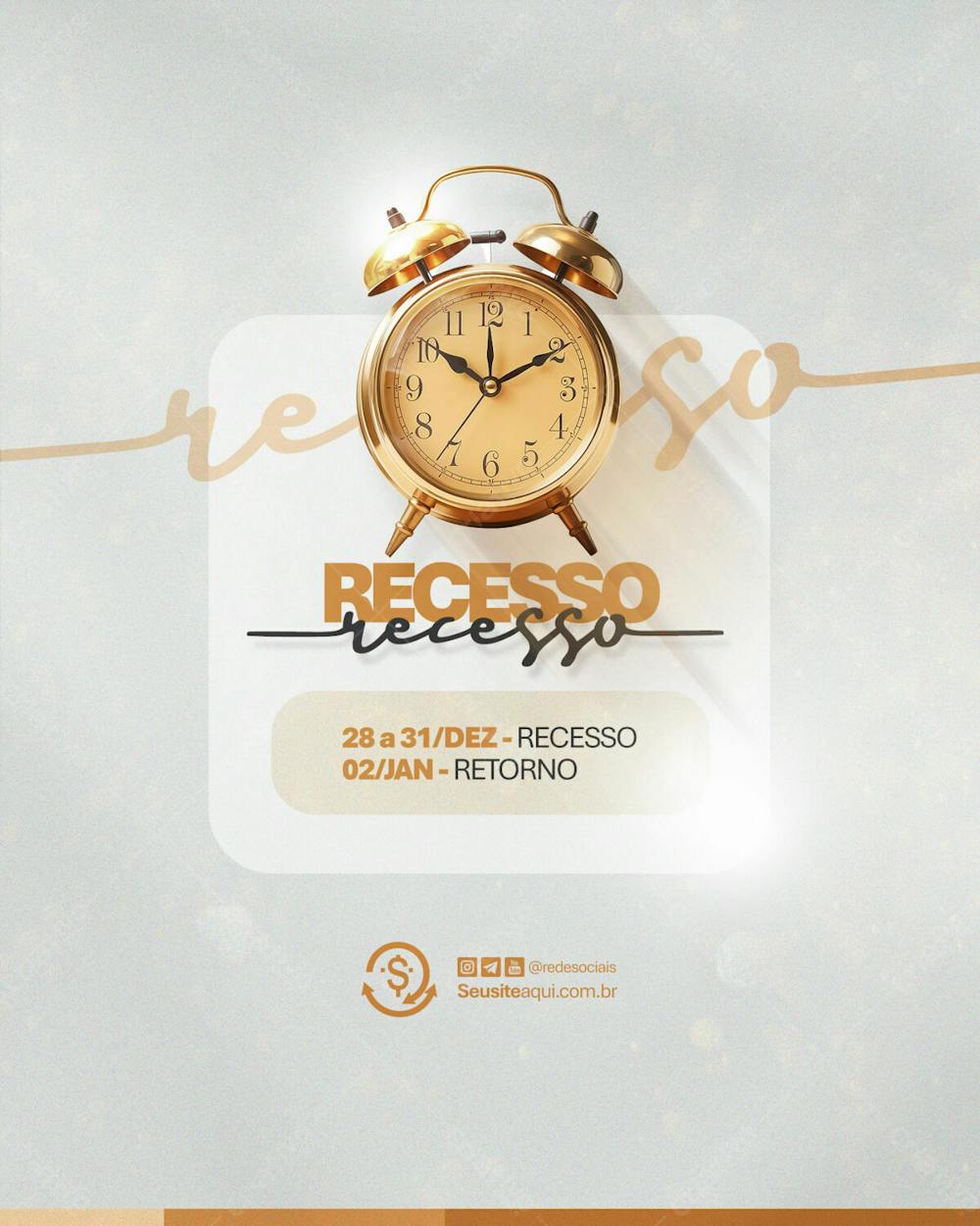 Aviso Informe Horário Comunidado Feliz Natal Ano Novo Social Media Psd Editável