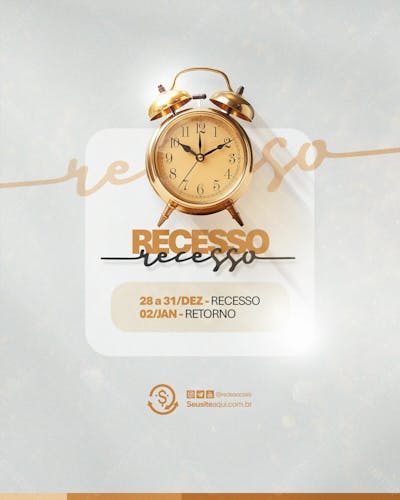 Aviso Informe Horário Comunidado Feliz Natal Ano Novo Social Media Psd Editável
