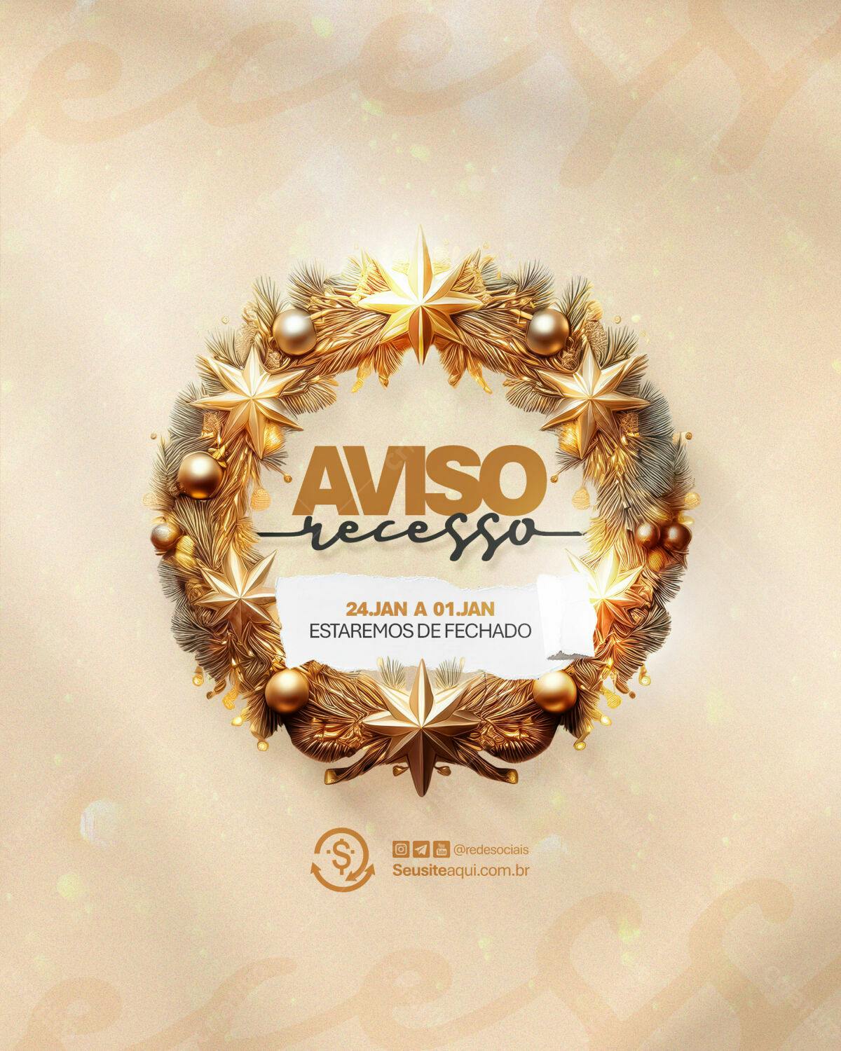 Flyer de Recesso de Natal PSD Editável