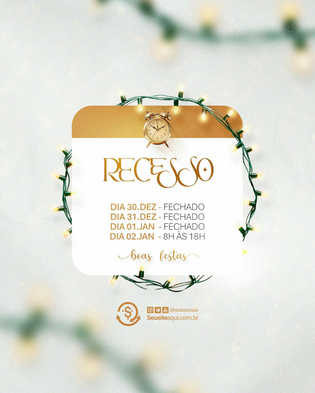 Flyer de Recesso de Fim de Ano PSD Editável