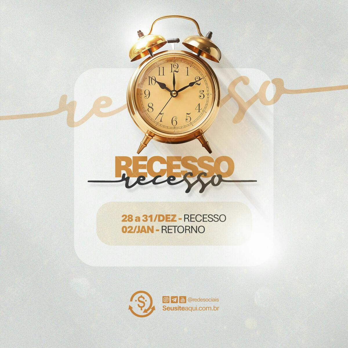 Flyer Recesso de Fim de Ano PSD Editável