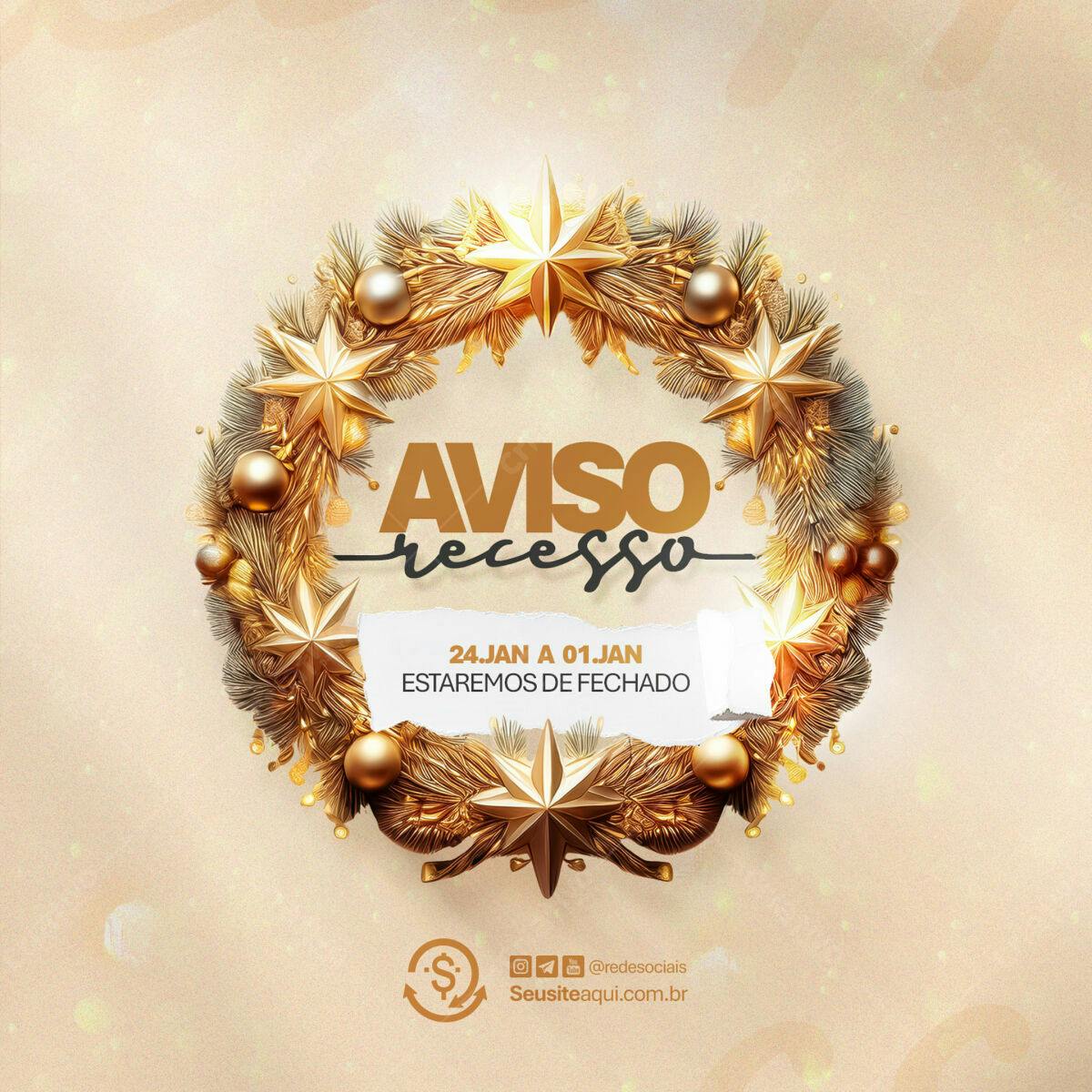 Flyer de Recesso de Natal PSD Editável