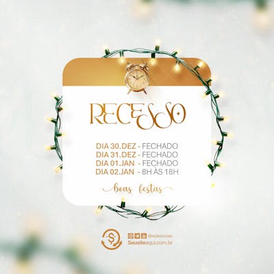 Aviso Informe Horário Comunidado Feliz Natal Ano Novo Social Media Psd Editável