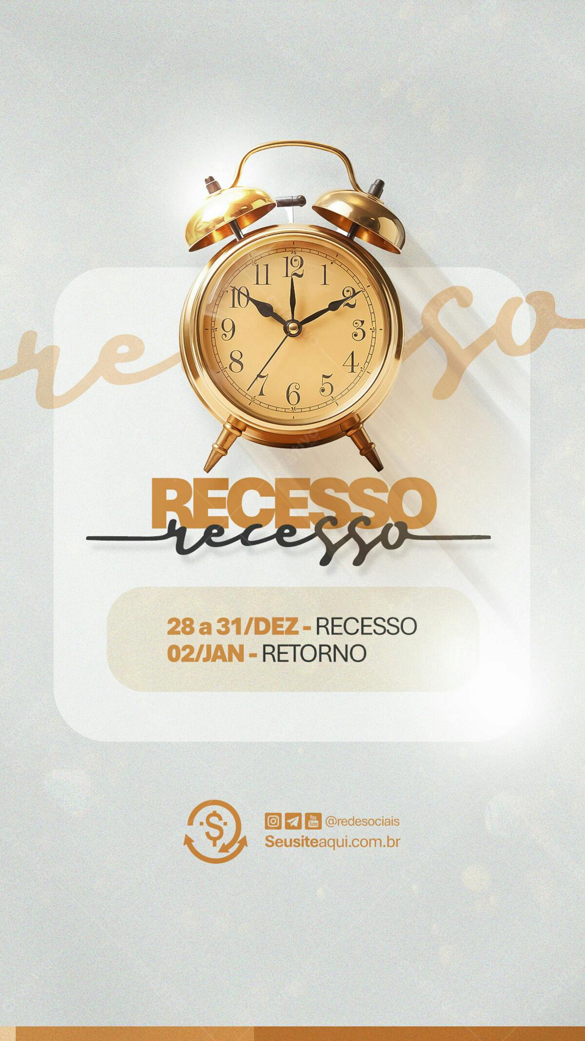 Flyer Recesso de Fim de Ano PSD Editável