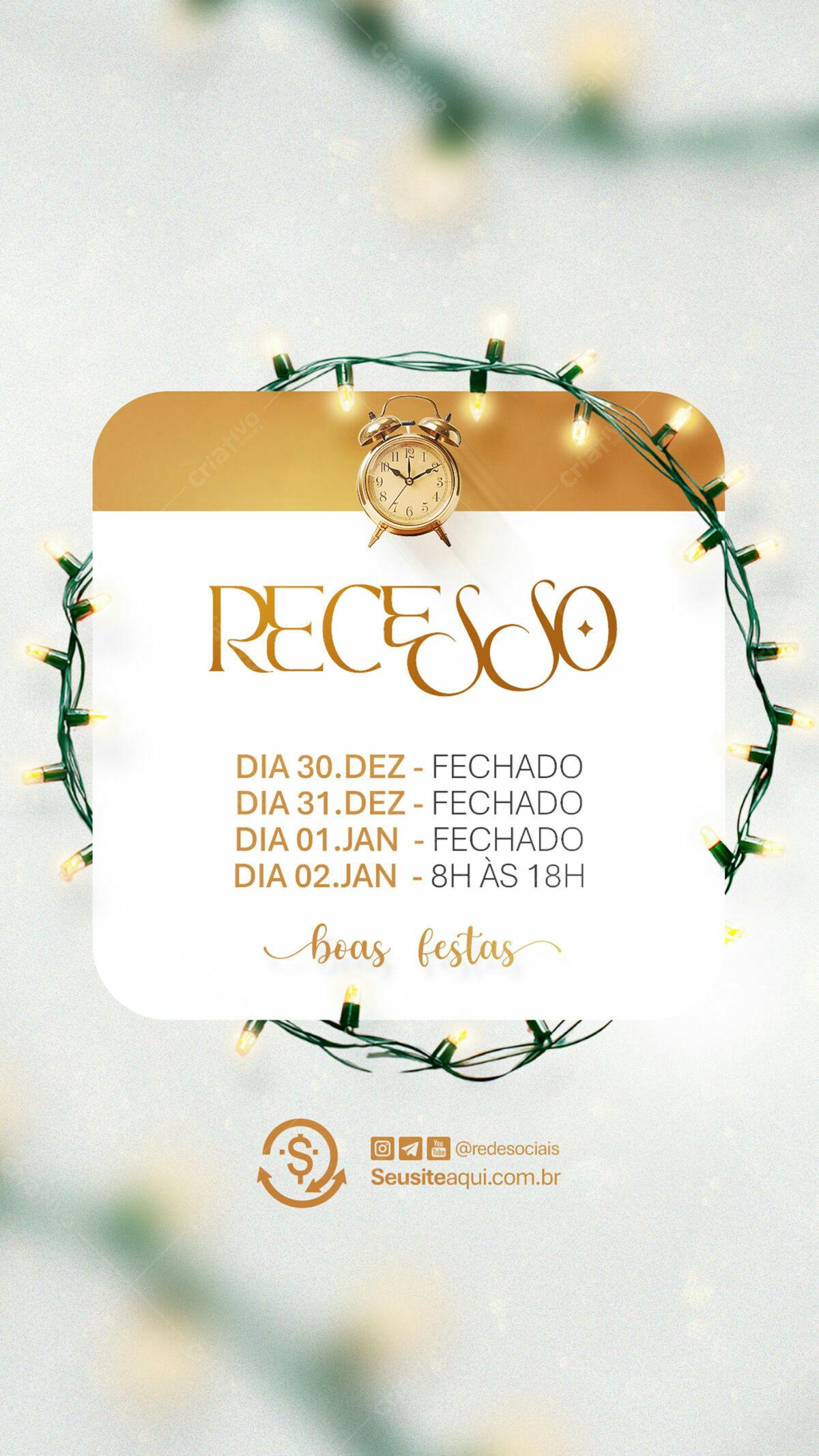 Flyer de Recesso de Fim de Ano PSD Editável