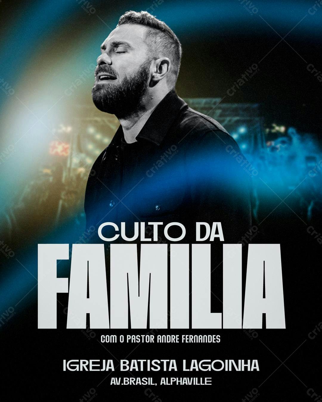 Flyer para Culto da Família PSD Editável