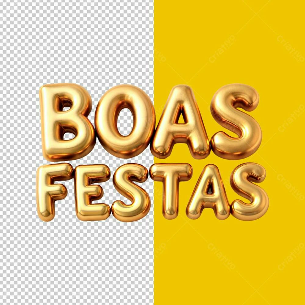 Selo 3D Boas Festas Psd Editável