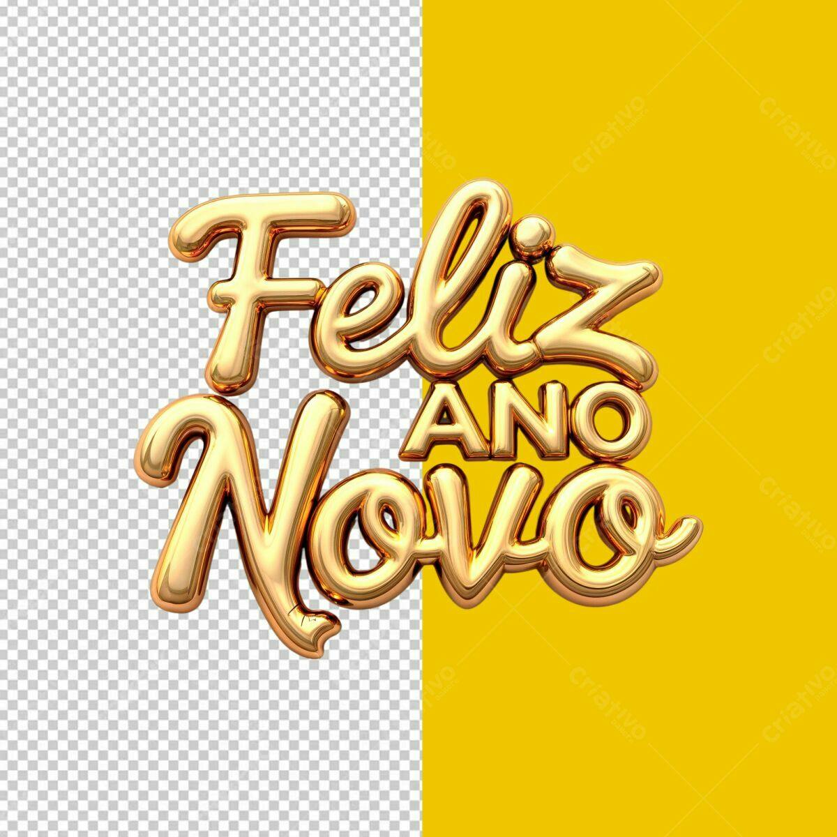 Arte Feliz Ano Novo PSD Editável