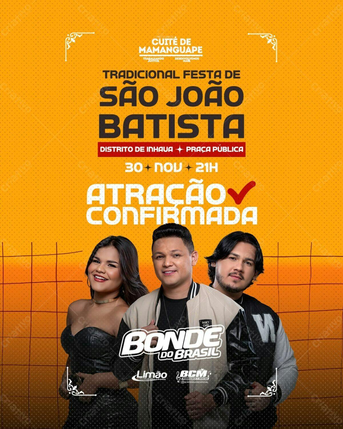 Flyer Festa de São João Batista PSD Editável