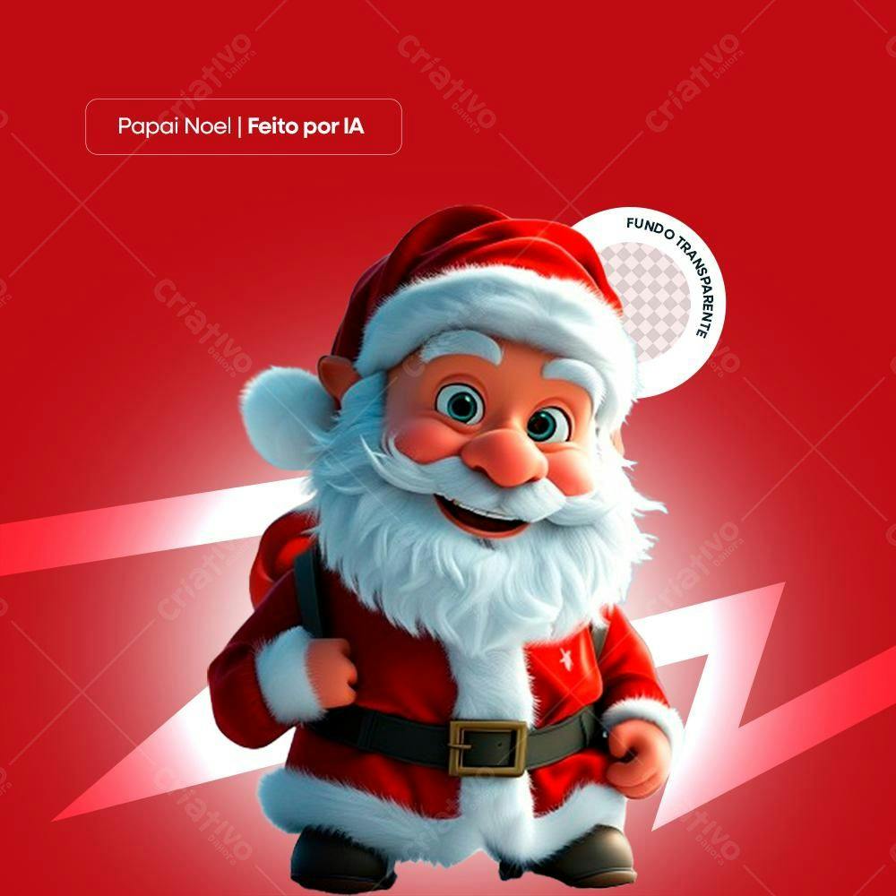 Papai Noel alegre fundo vermelho Natal