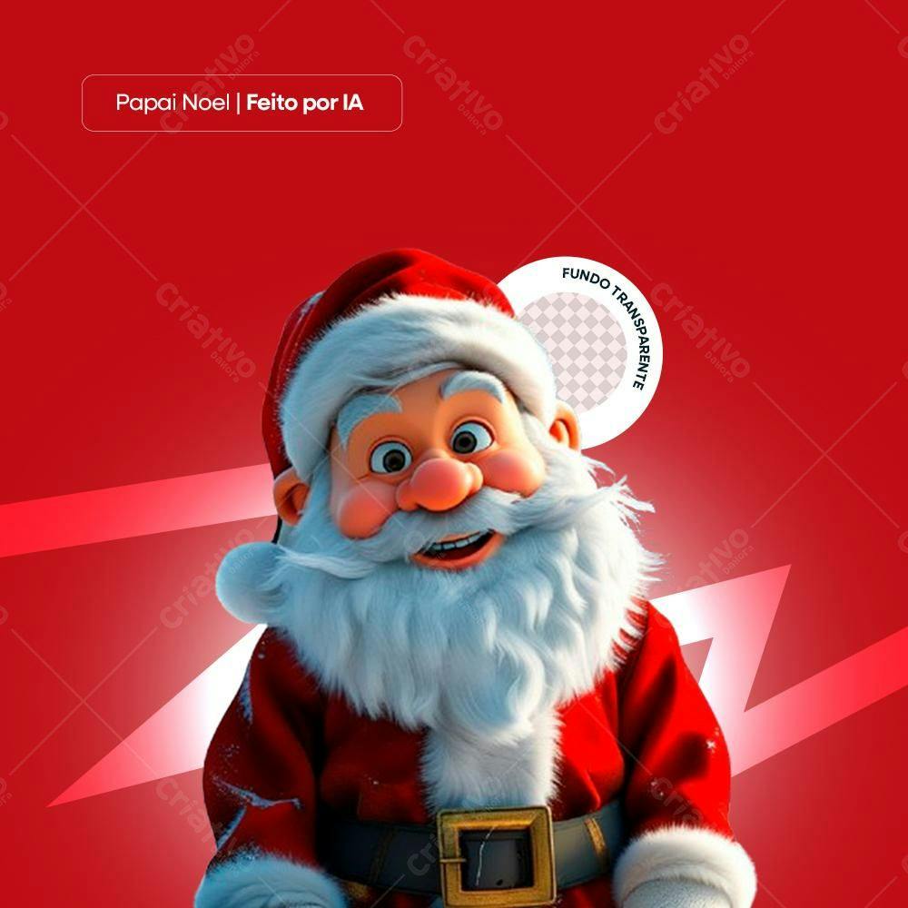 Papai Noel alegre fundo vermelho Natal