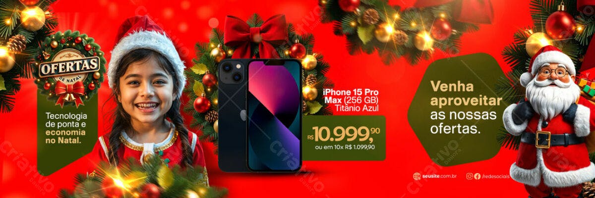Banner Natalino Ofertas de Natal PSD Editável