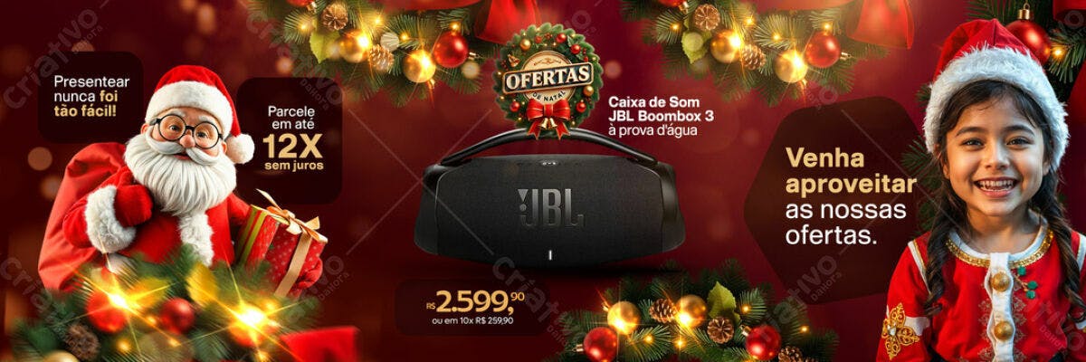 Banner Natal JBL Boombox 3 PSD Editável