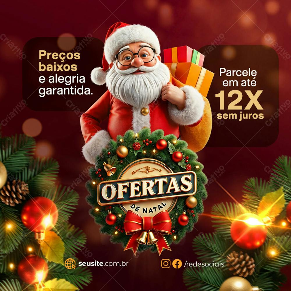 Natal De Ofertas Campanha Especial De Natal Feed Psd Editável