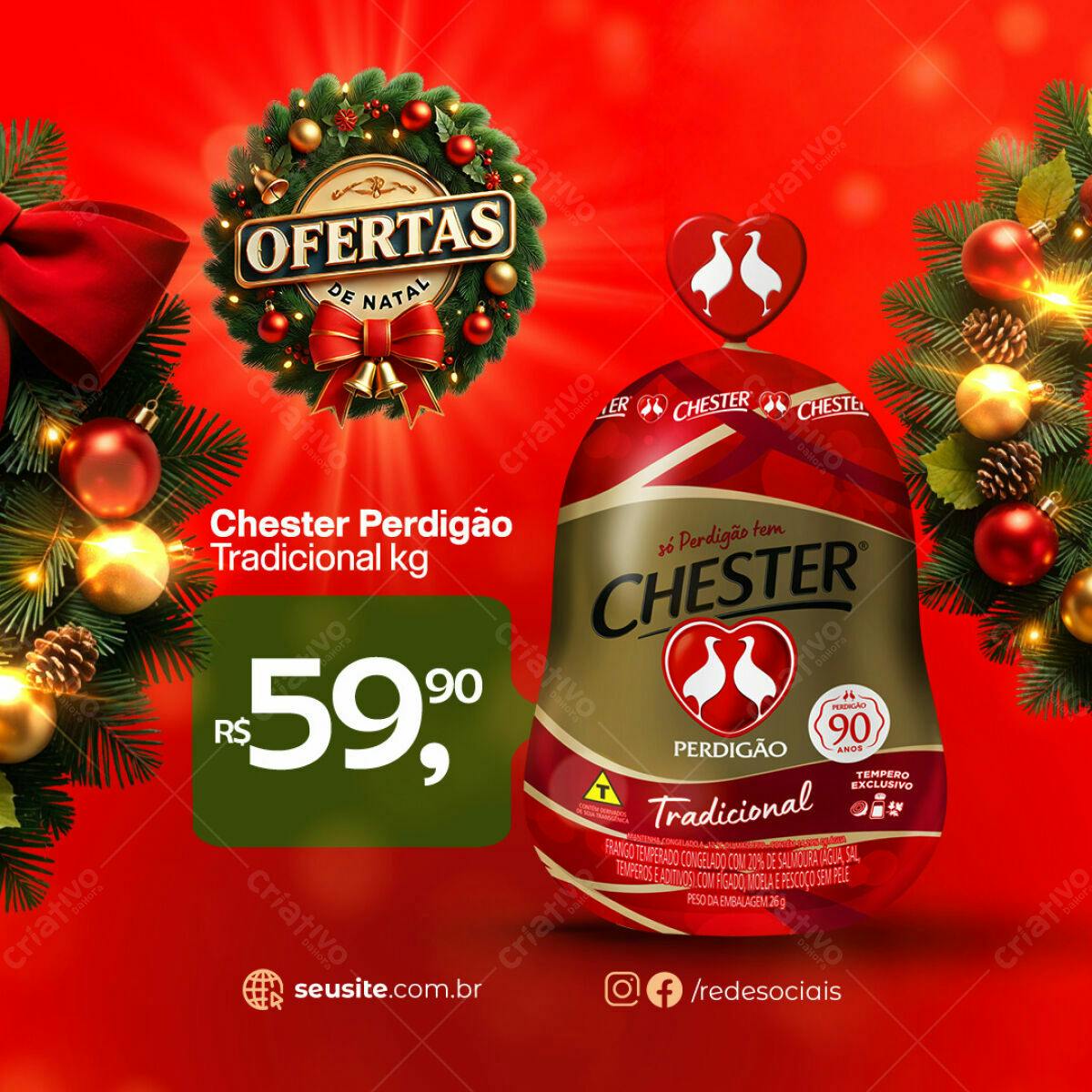 Flyer Natal Chester Perdigão PSD Editável