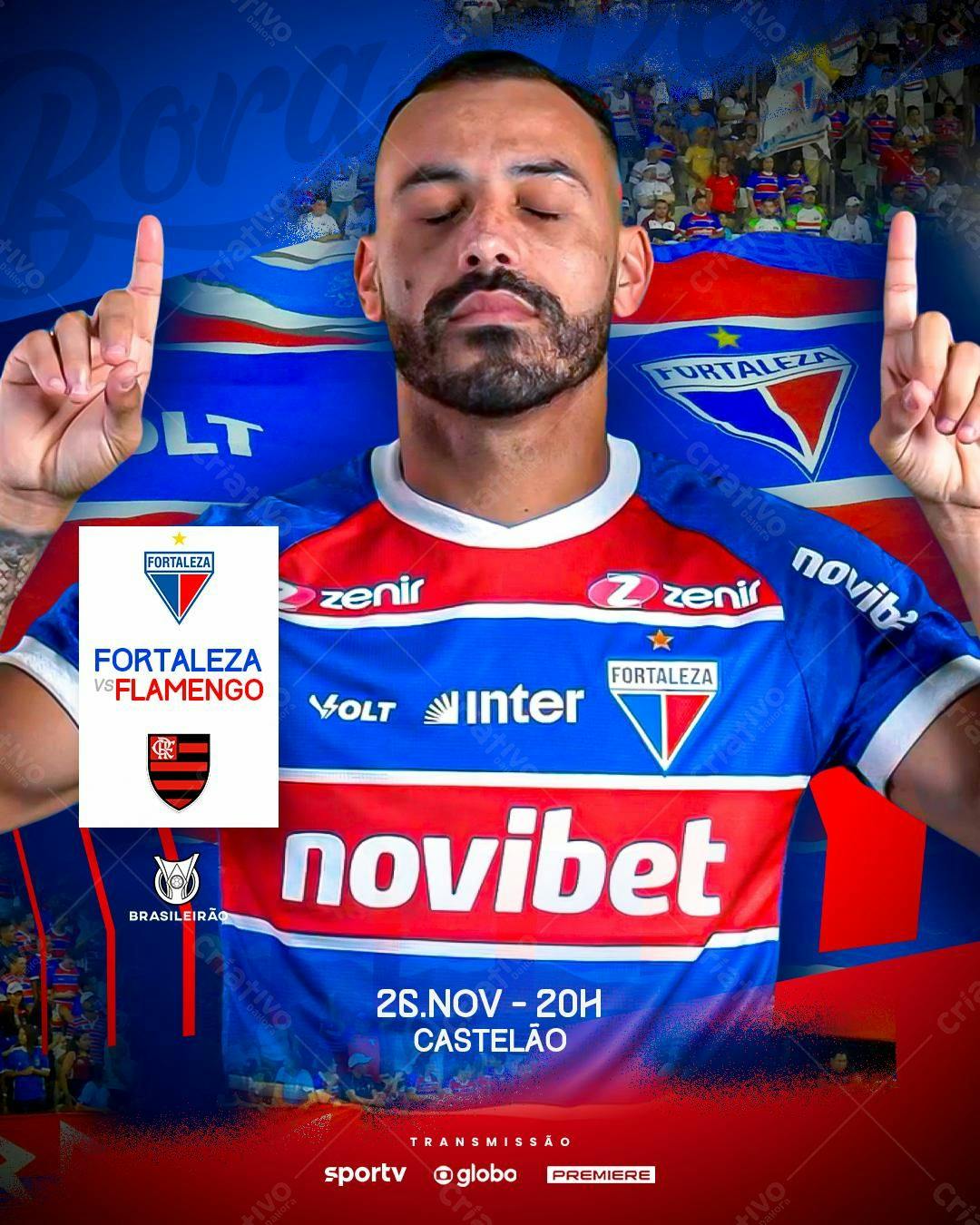 Flyer Fortaleza x Flamengo PSD Editável
