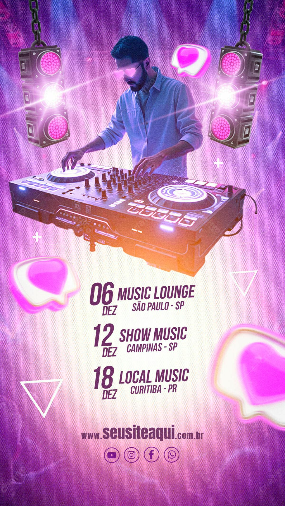 Flyer para Festa Eletrônica PSD Editável