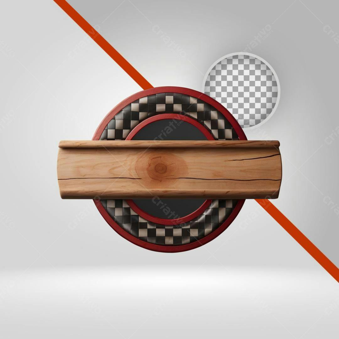 Selo Madeira e Xadrez PNG com fundo transparente