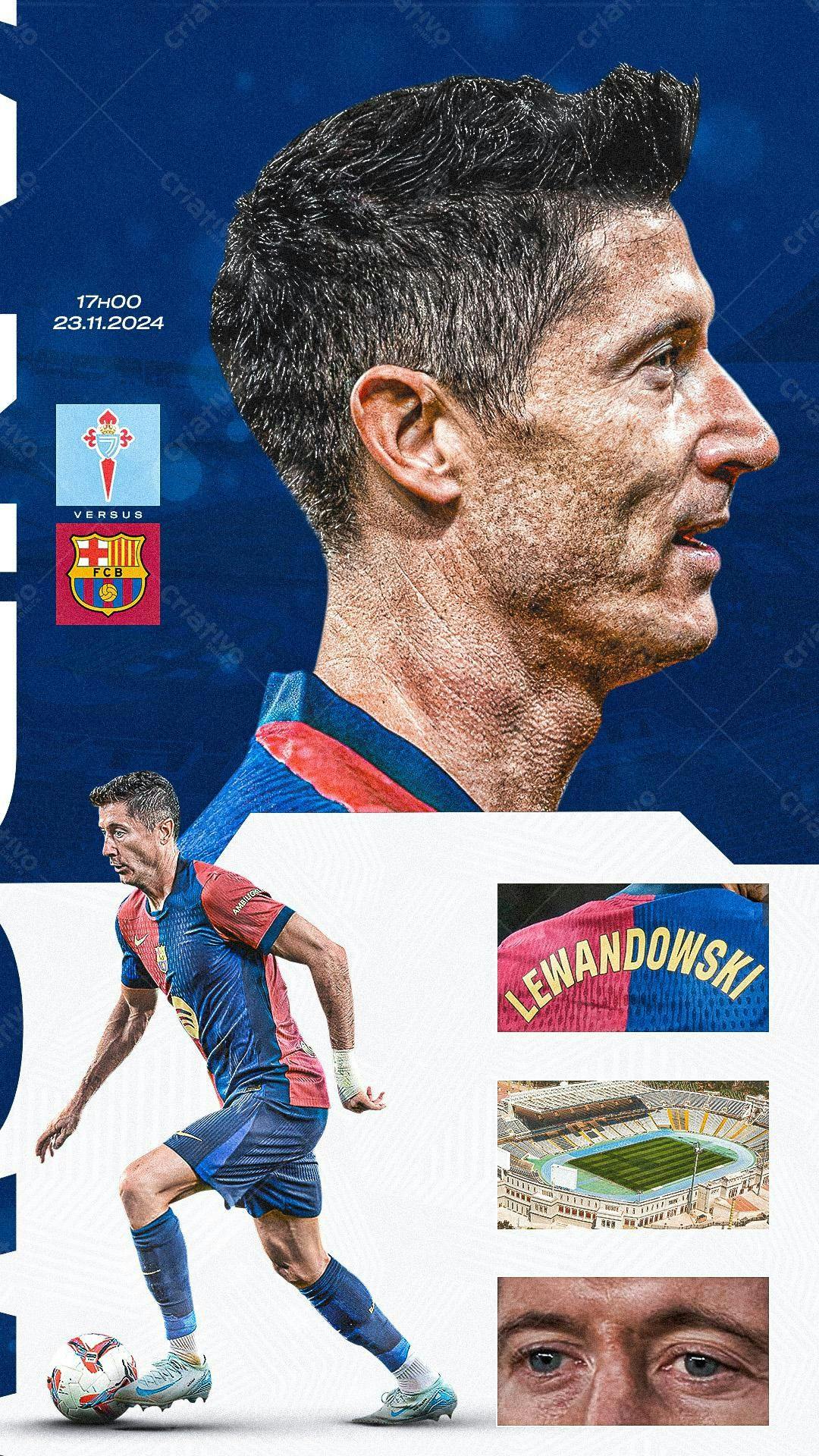 Poster de Futebol com Lewandowski PSD Editável