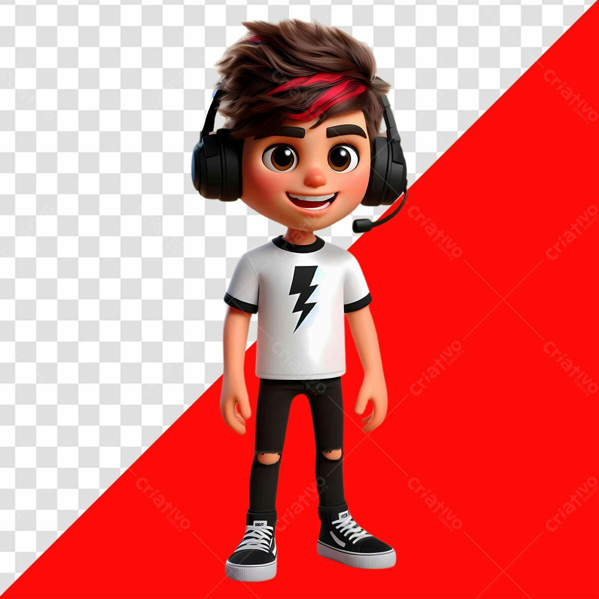 Avatar Gamer Cartoon PSD Editável
