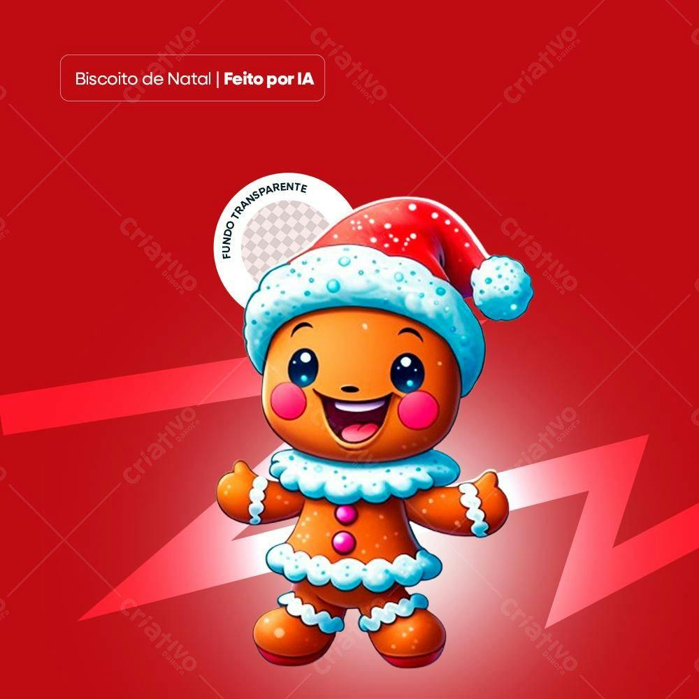 Personagem Biscoito de Natal PSD Editável