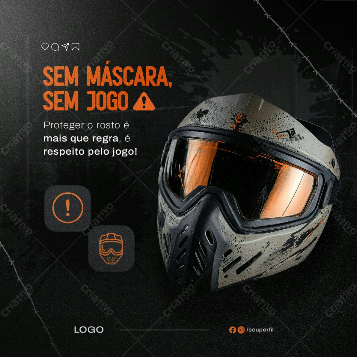 Post para Redes Sociais - Paintball PSD Editável