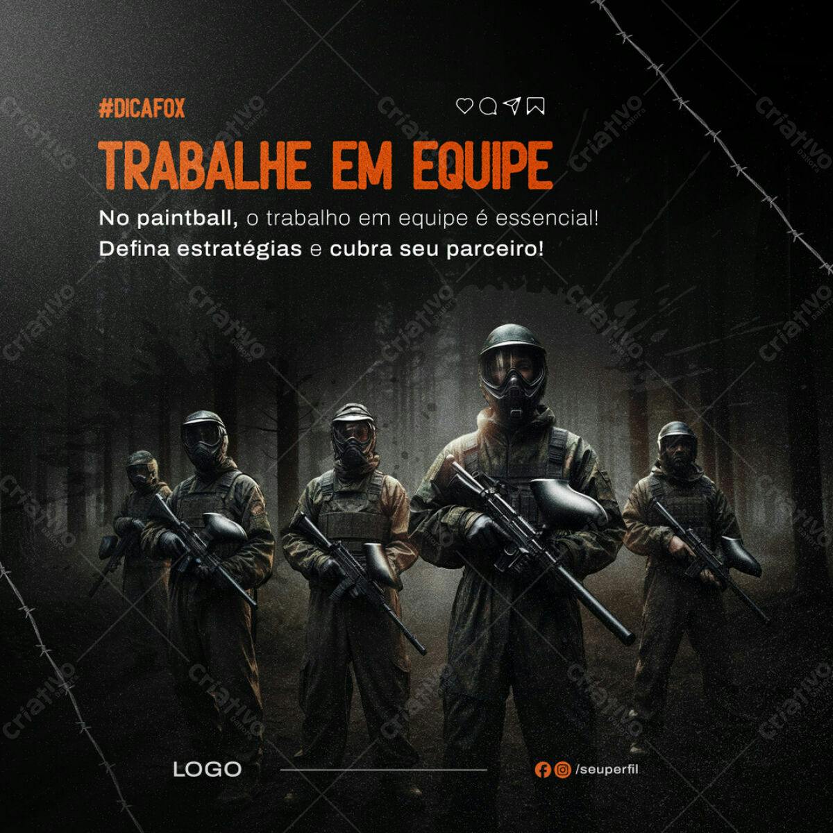 Post para Paintball PSD Editável
