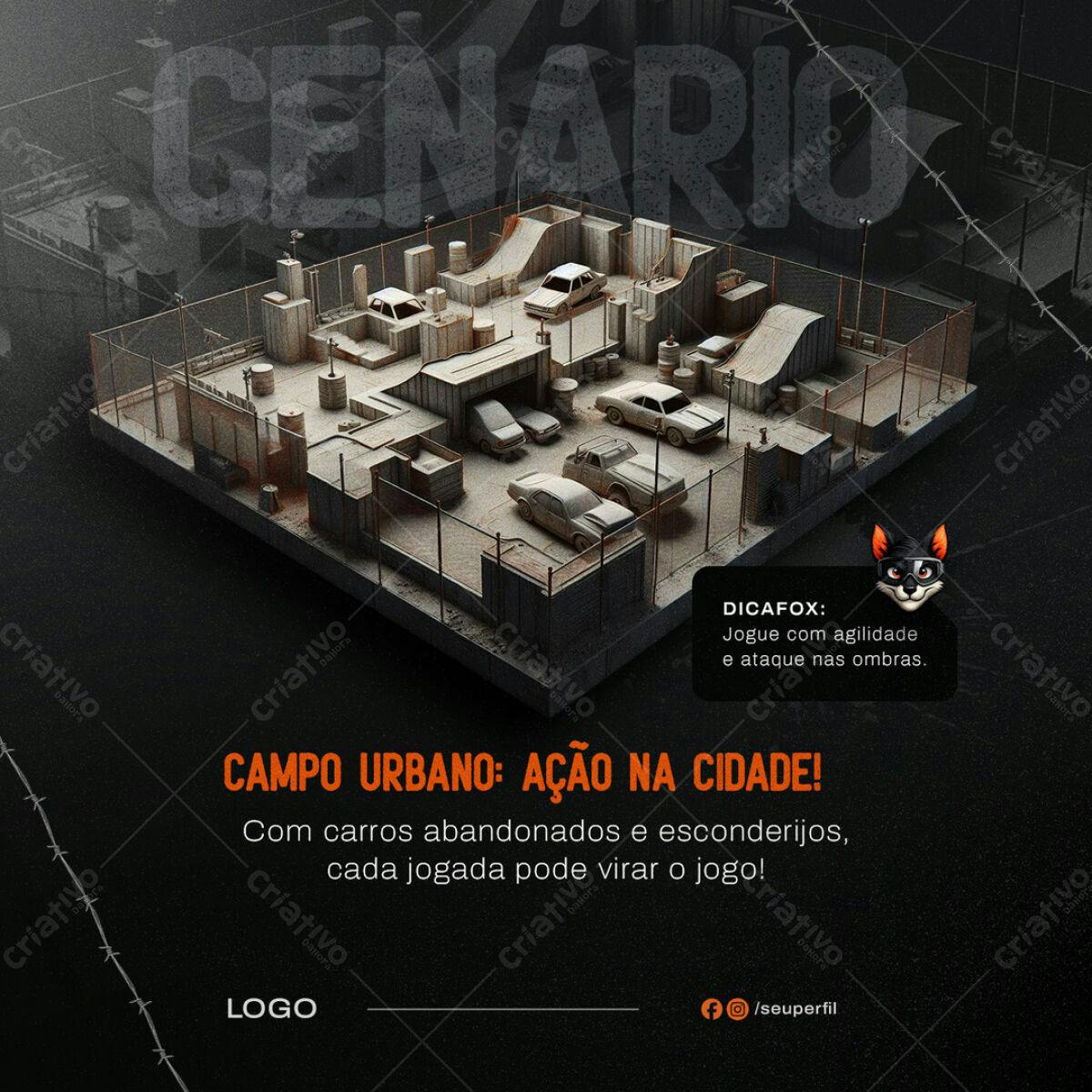 Flyer para Jogo de Ação Urbana PSD Editável