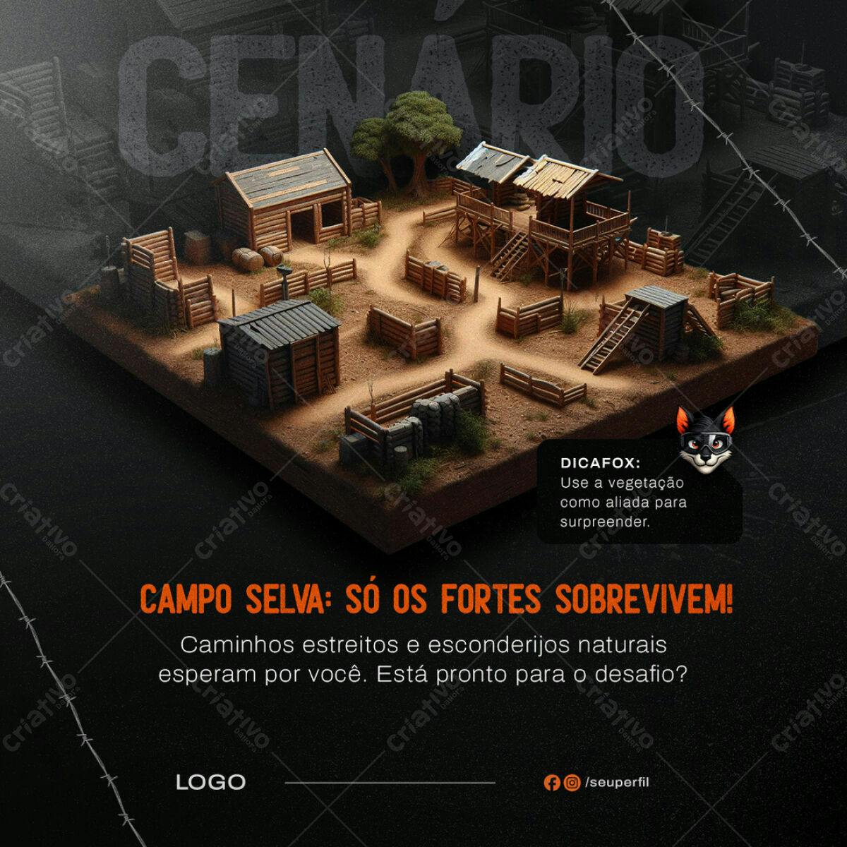 Cenário Campo Selva para Jogo PSD Editável