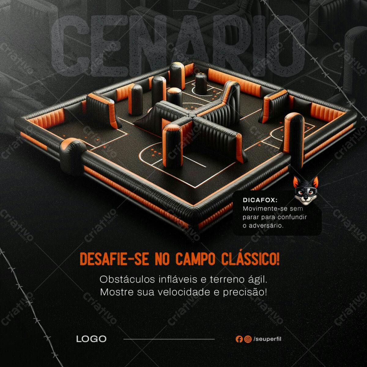 Flyer Campo de Paintball PSD Editável