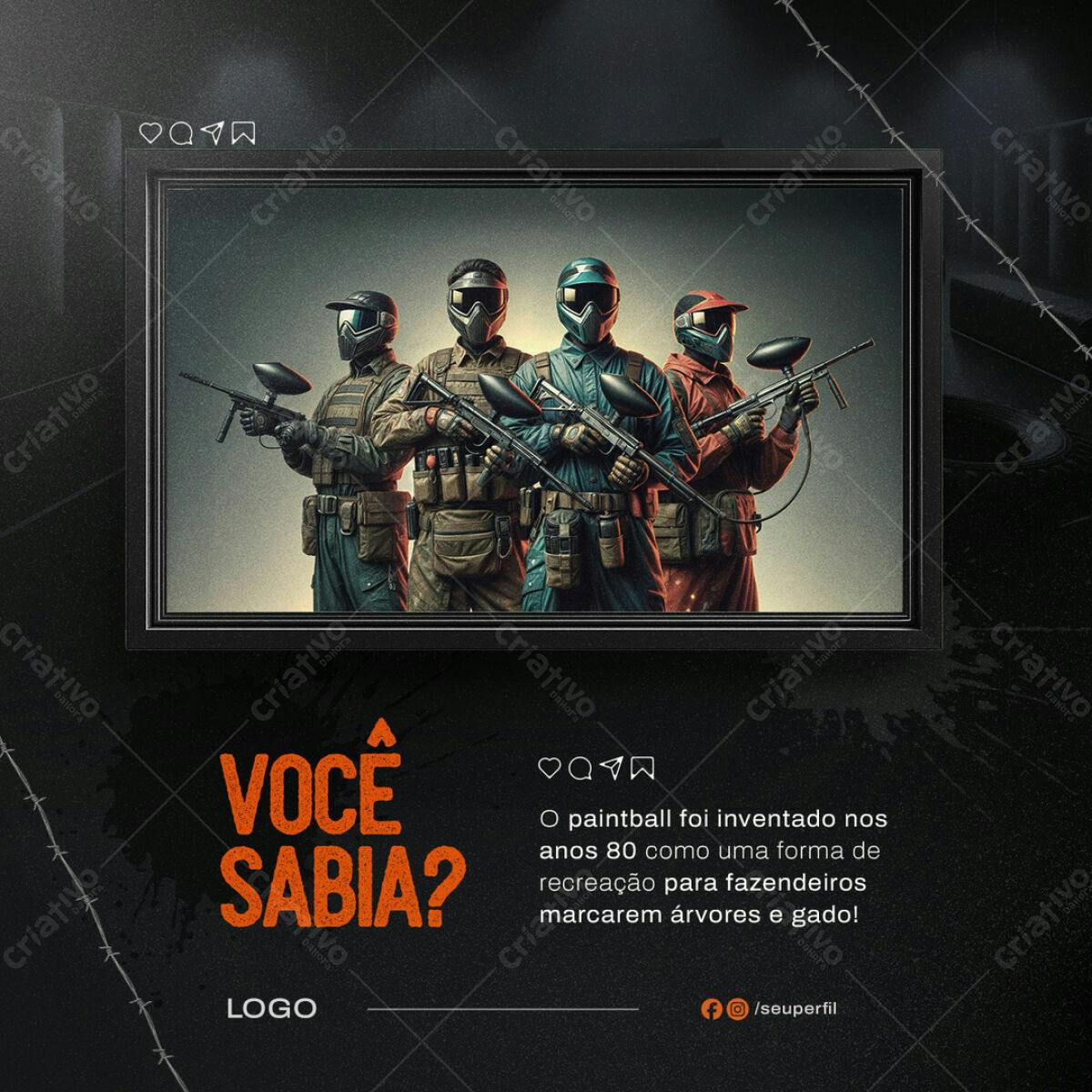 Post Instagram Paintball PSD Editável