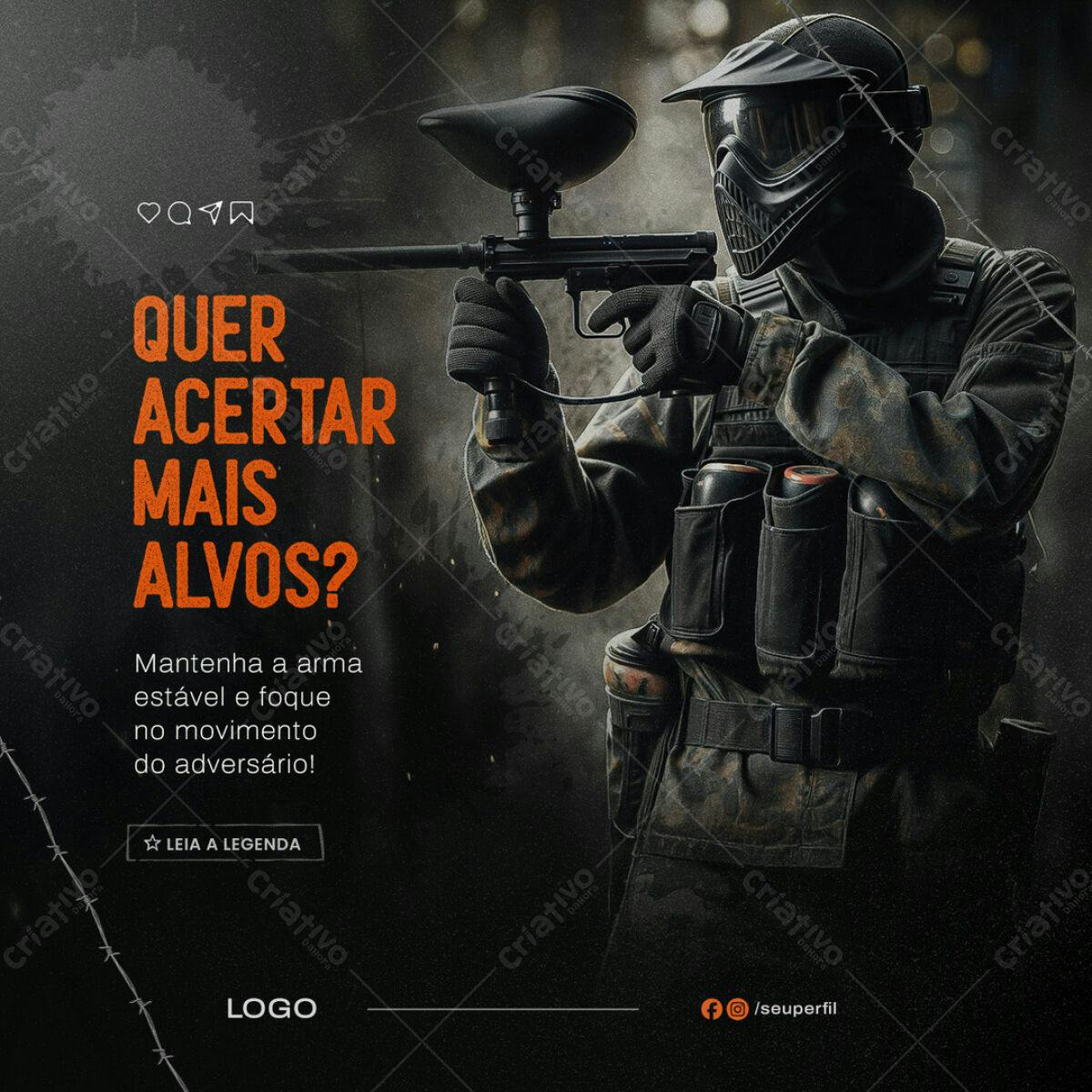 Postagem para Paintball PSD Editável
