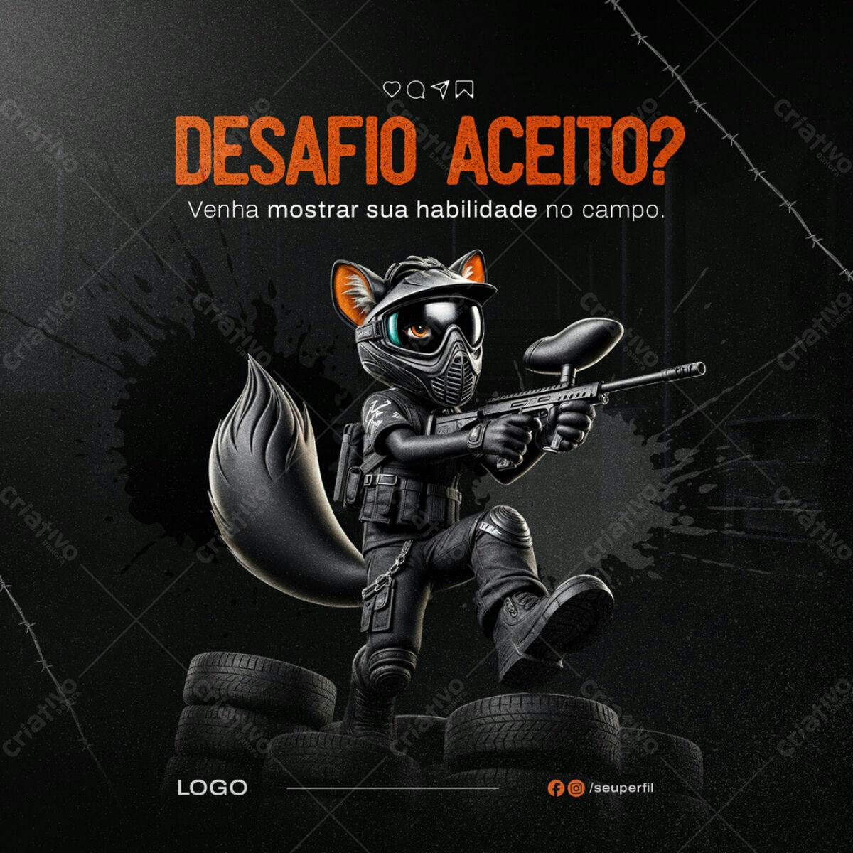 Post para Paintball PSD Editável