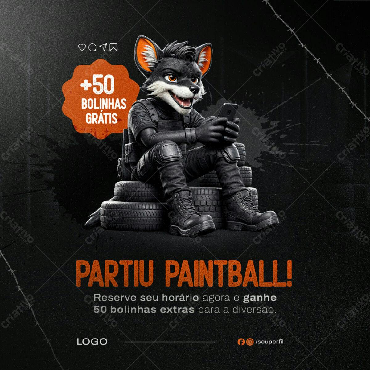 Flyer para Evento de Paintball PSD Editável