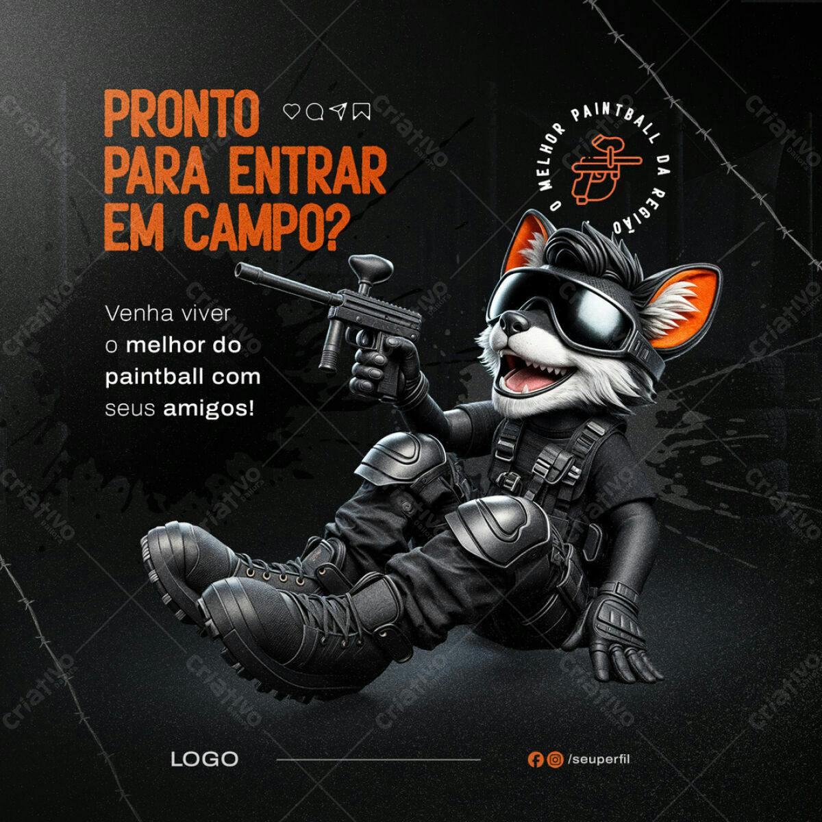 Flyer para Evento de Paintball PSD Editável
