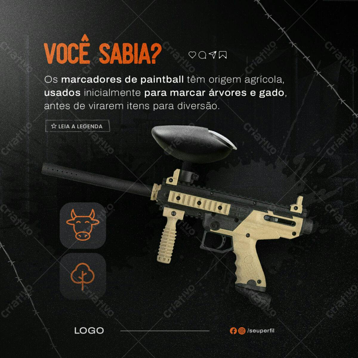 Post para Redes Sociais Paintball PSD Editável