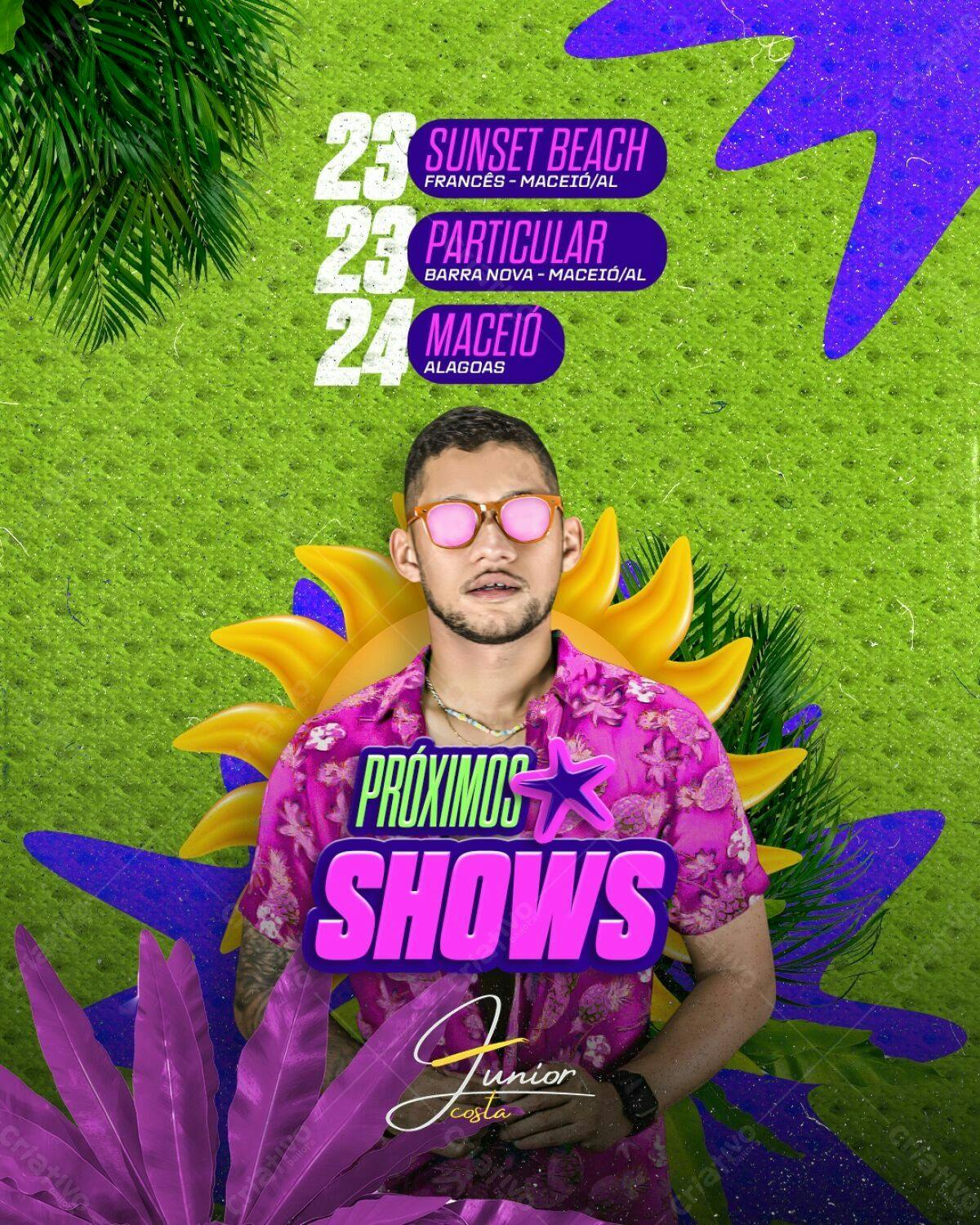 Flyer Shows Junior Costa Maceió PSD Editável
