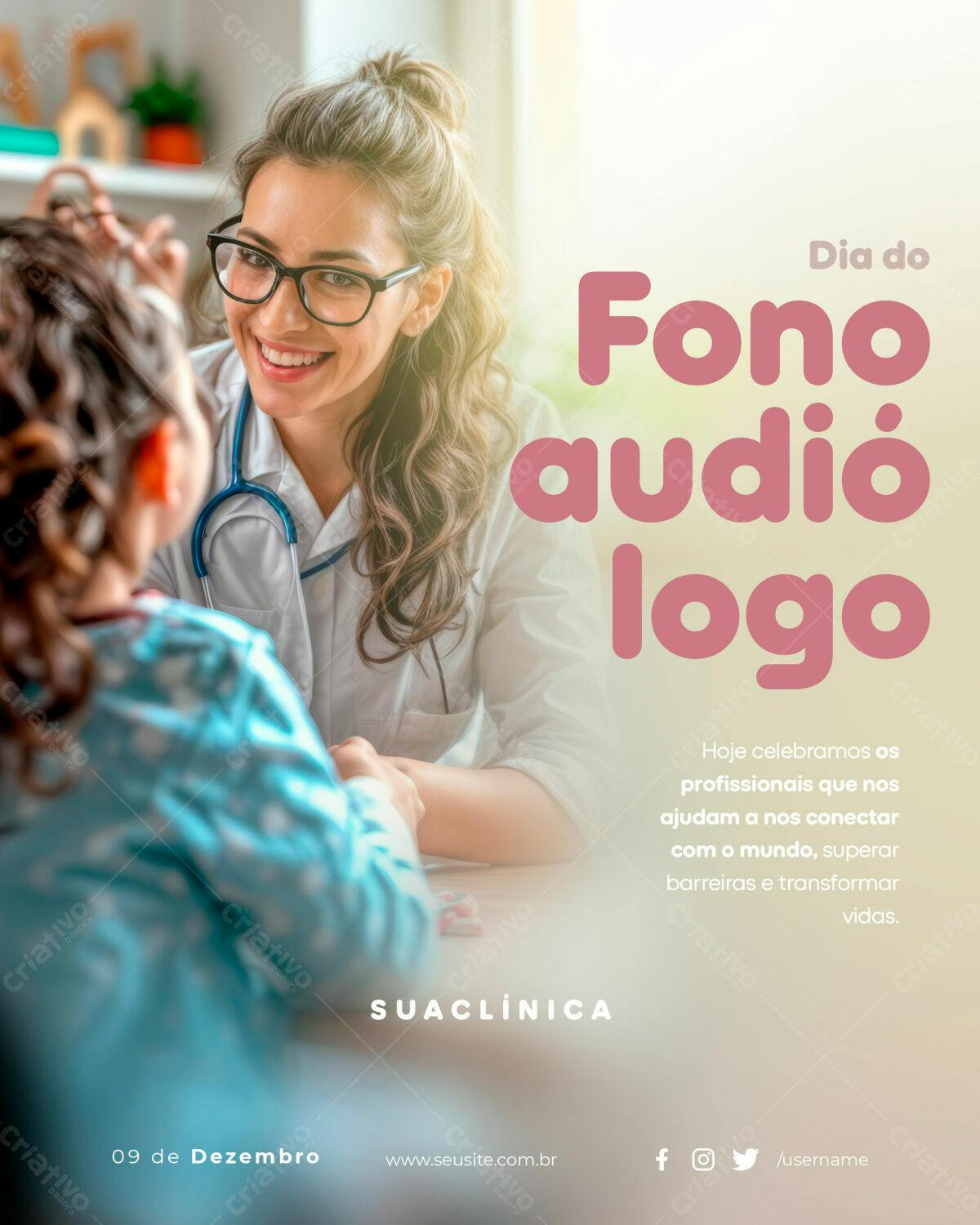 Flyer Dia do Fonoaudiólogo PSD Editável
