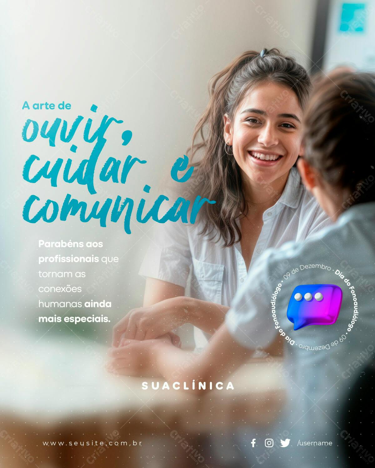 Flyer Dia do Fonoaudiólogo PSD Editável