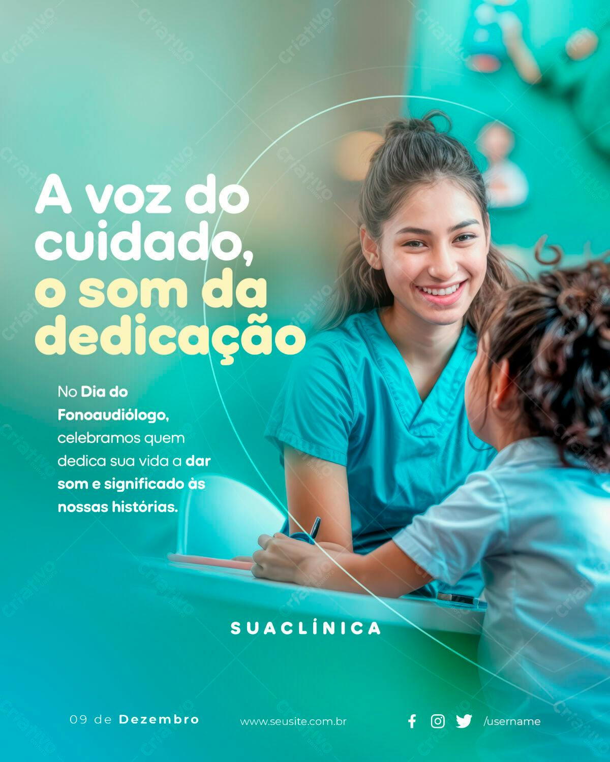 Post para Dia do Fonoaudiólogo PSD Editável