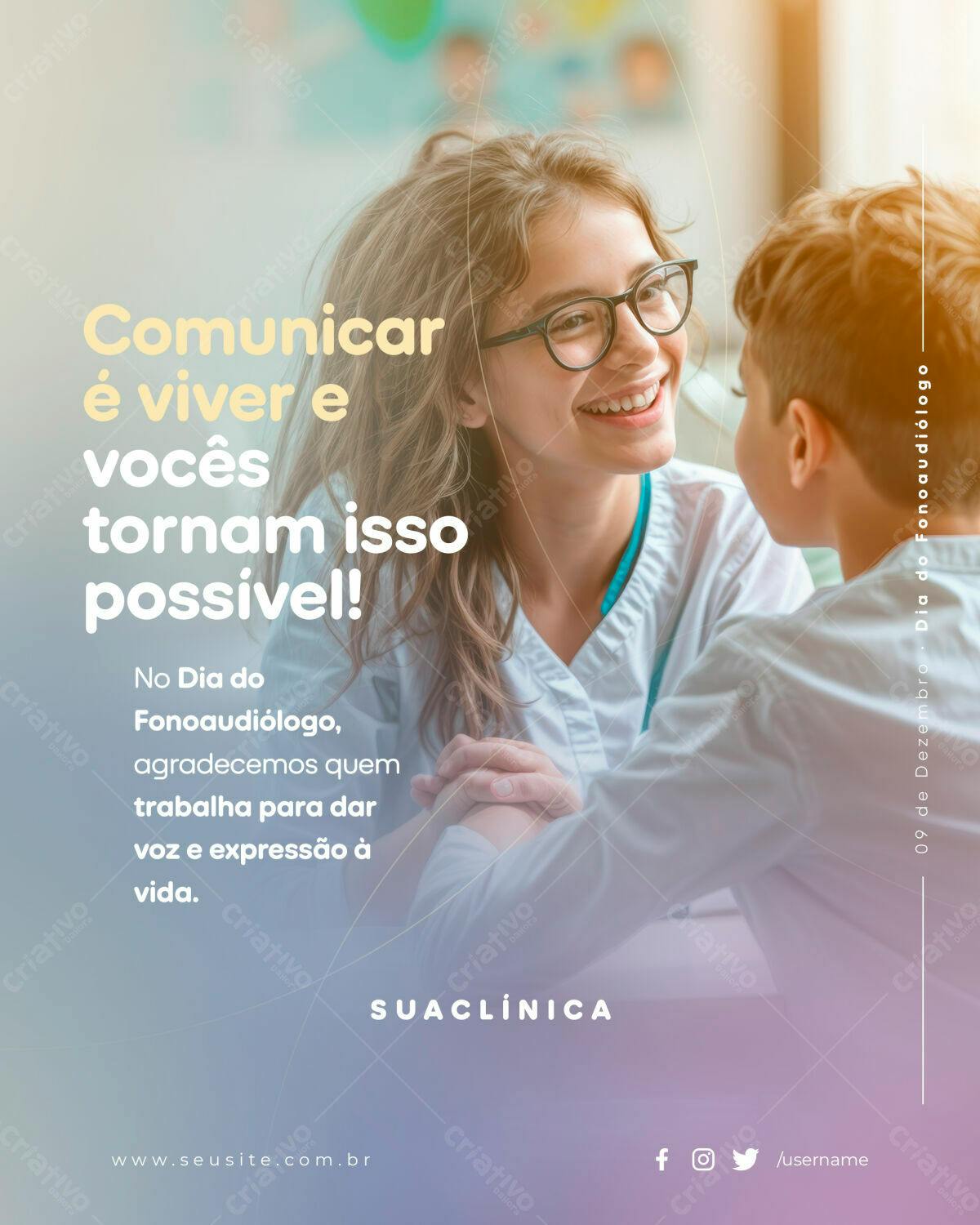 Postagem Dia do Fonoaudiólogo PSD Editável