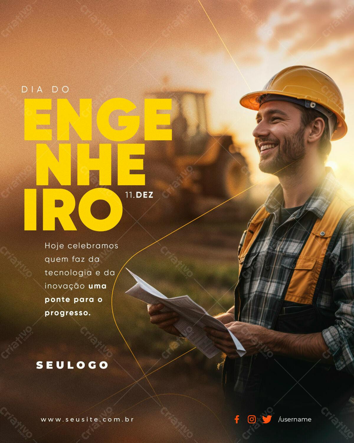 Flyer Dia do Engenheiro PSD Editável
