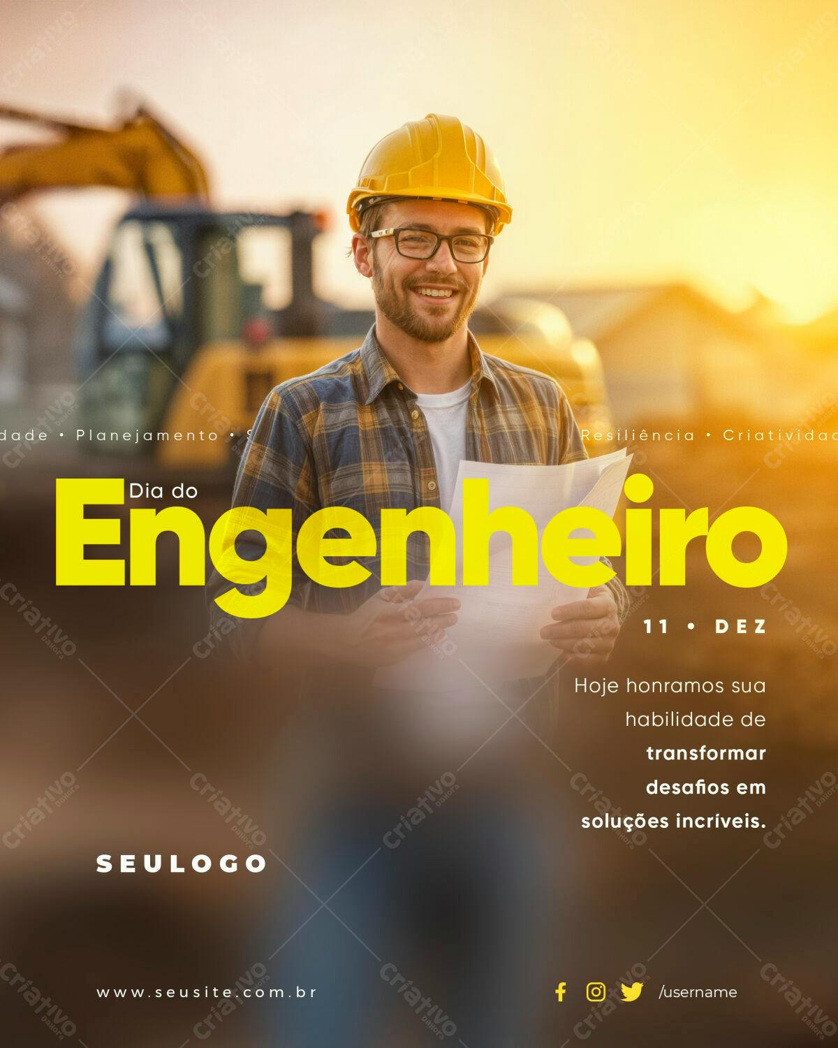Flyer Dia do Engenheiro PSD Editável